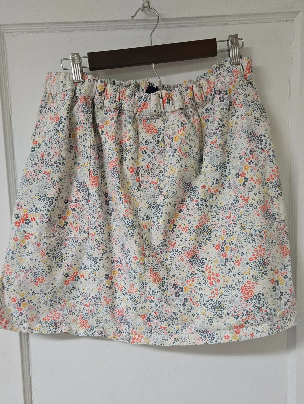 Lands End Floral Print Elastic Waist Skort Size 22
